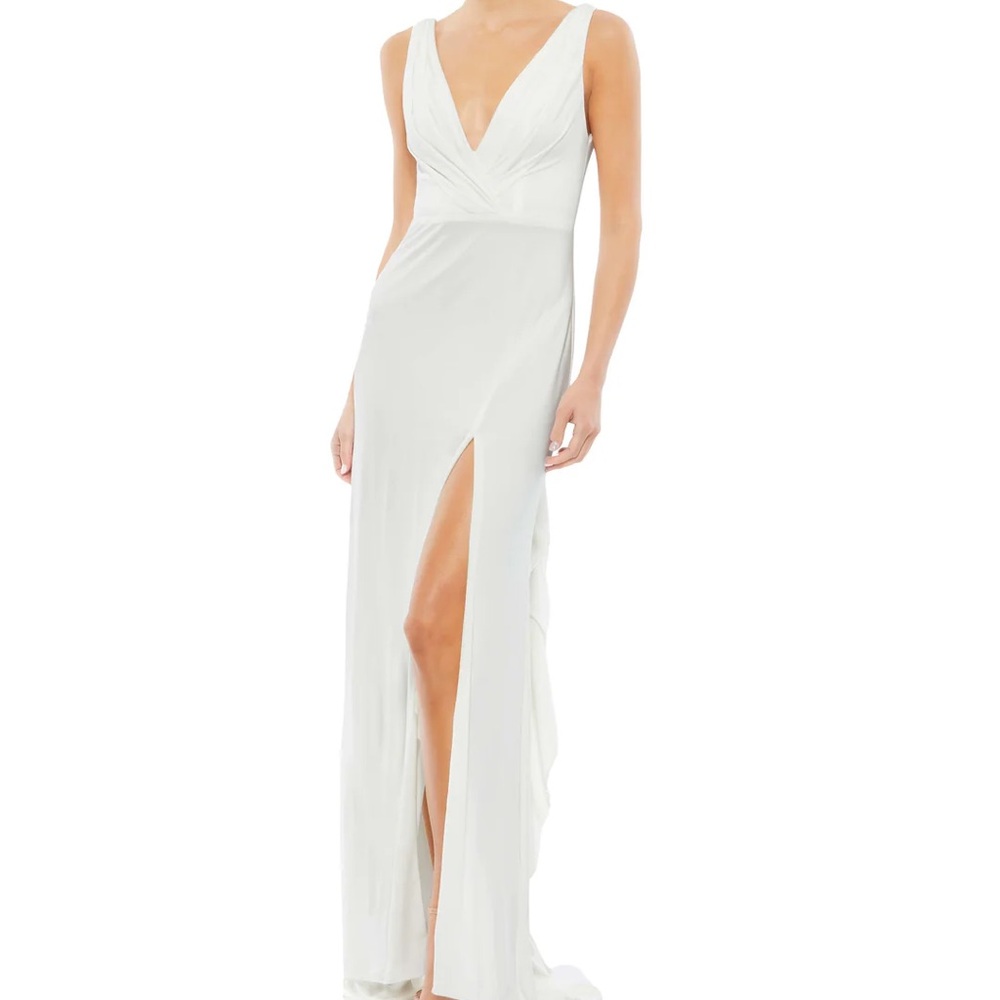 Mac Duggal White Dress Style #12336